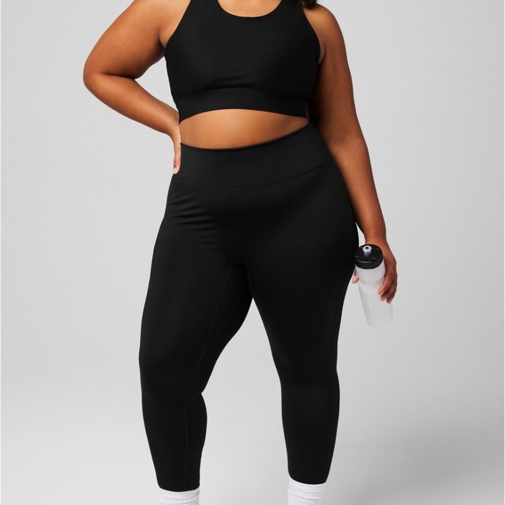 2 pair - Fabletics High-Waisted Leggings (black & merlot)